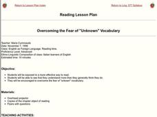 Overcoming the Fear of "Unknown" Vocabulary Lesson Plan