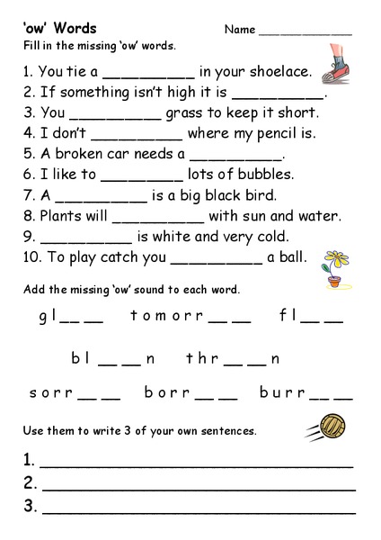 ow Words Worksheet