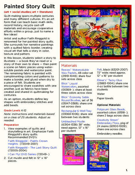 Painted Story Quilt Lesson Plan