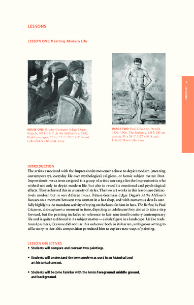 Painting Modern Life Lesson Plan