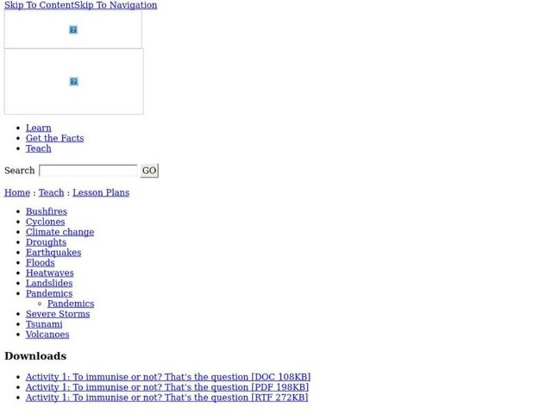 Pandemics  Lesson Plan