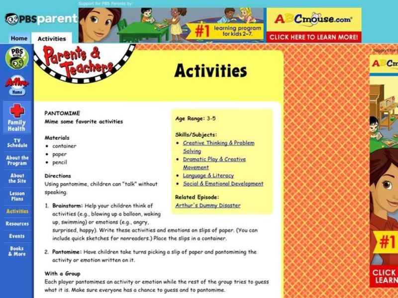 Pantomime Lesson Plan