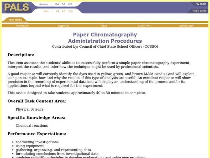 Paper Chromatography Lesson Plan
