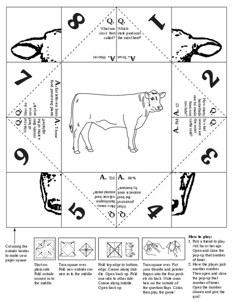 Paper Square: Cow Worksheet