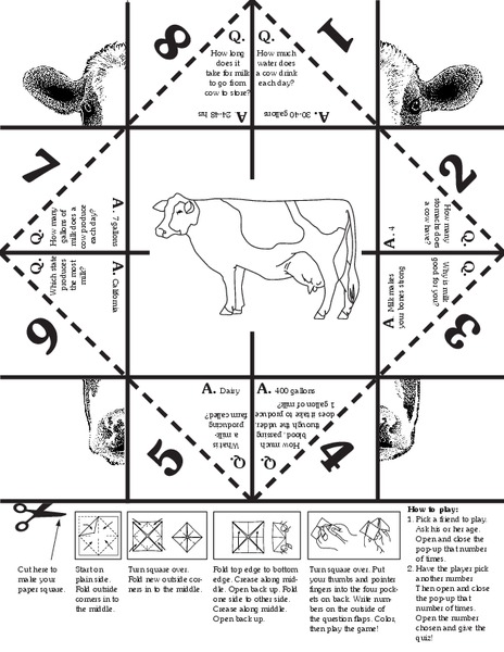 Paper Square: Cow Worksheet
