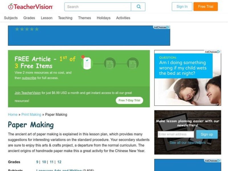 Paper Making Lesson Plan