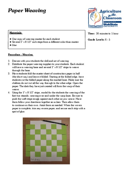 Paper Weaving Lesson Plan