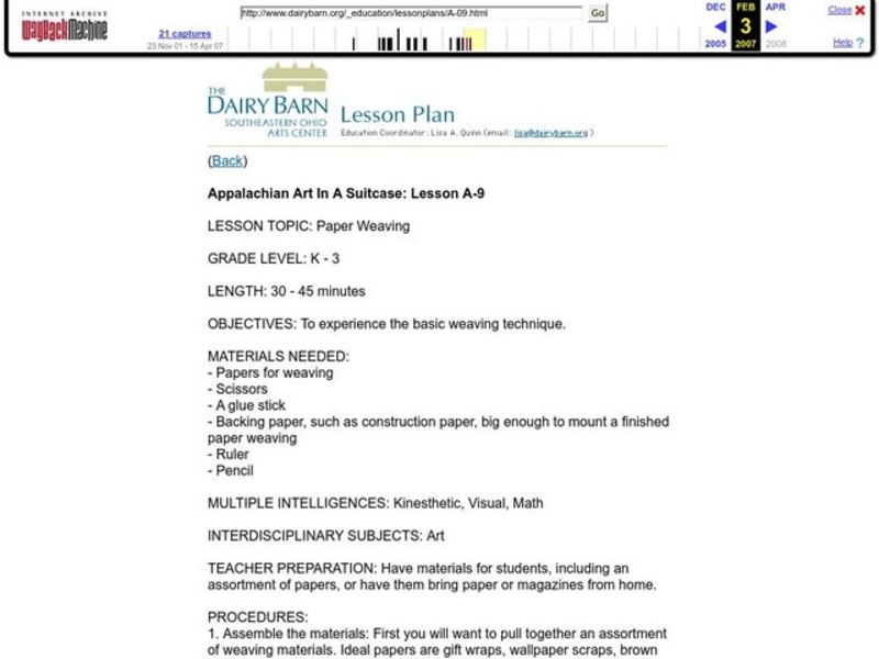 Paper Weaving Lesson Plan