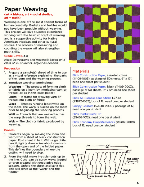 Paper Weaving Lesson Plan