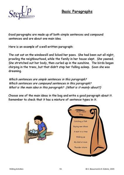 Paragraph Writing Worksheet