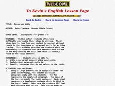 Paragraph Unity Lesson Plan
