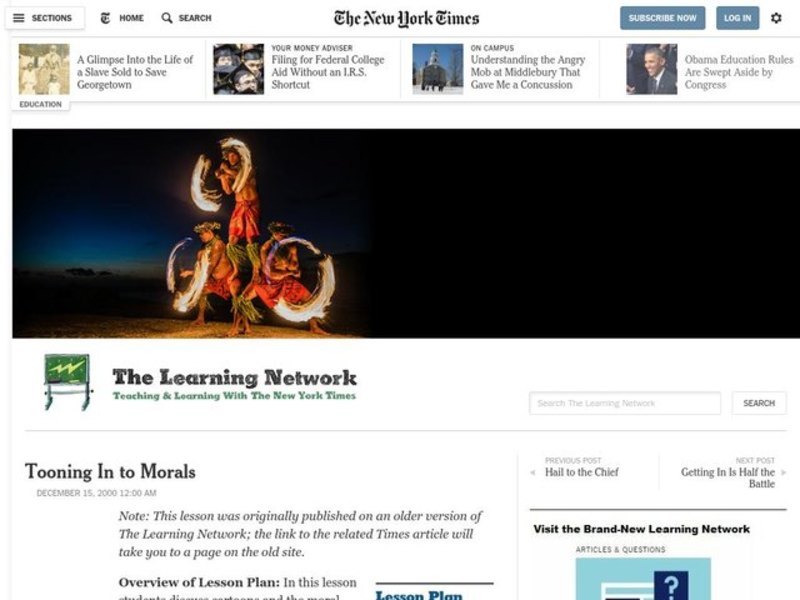 Tooning In to Morals Lesson Plan