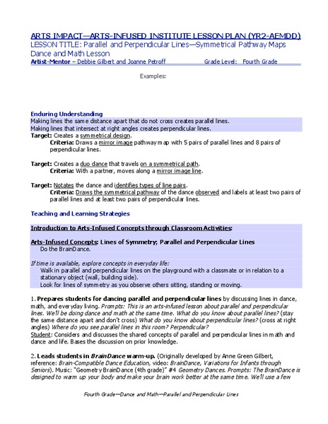 Parallel and Perpendicular Lines Lesson Plan