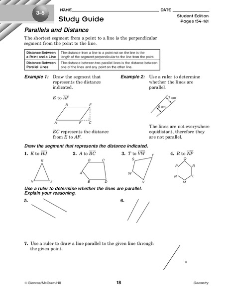 Parallels and Distance Worksheet