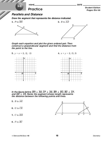 Parallels and Distance Worksheet