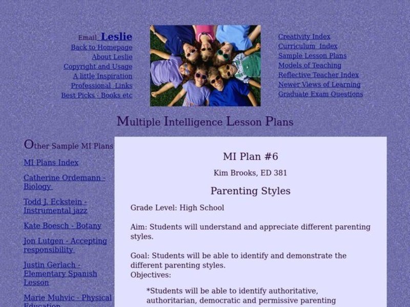 Parenting Styles Lesson Plan