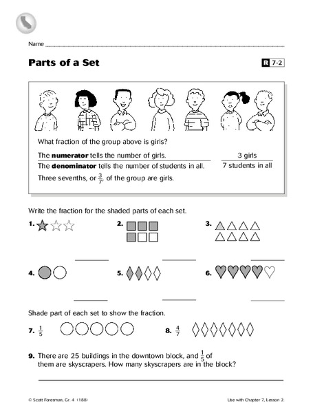 Parts of a Set Worksheet