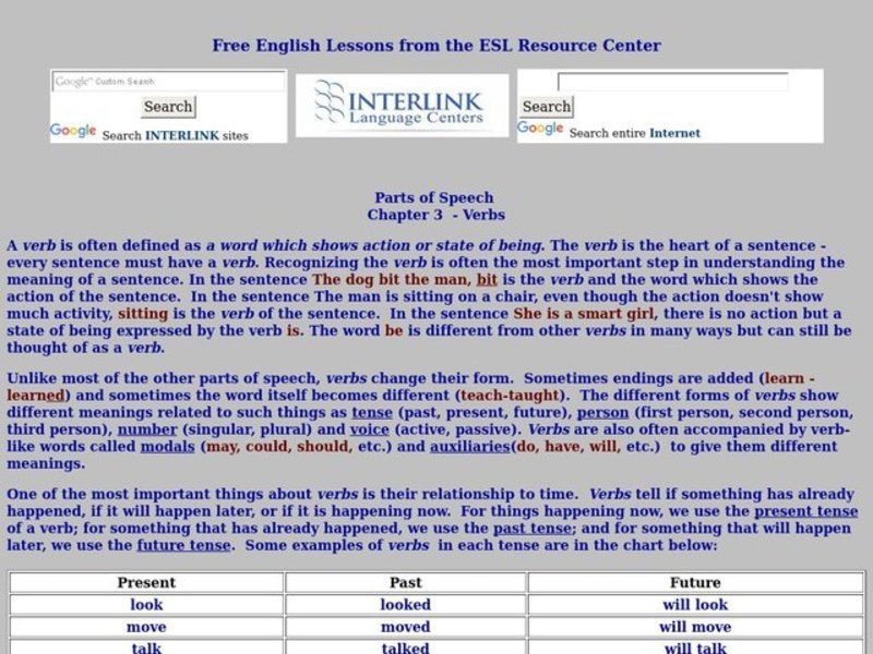 Parts of Speech Worksheet