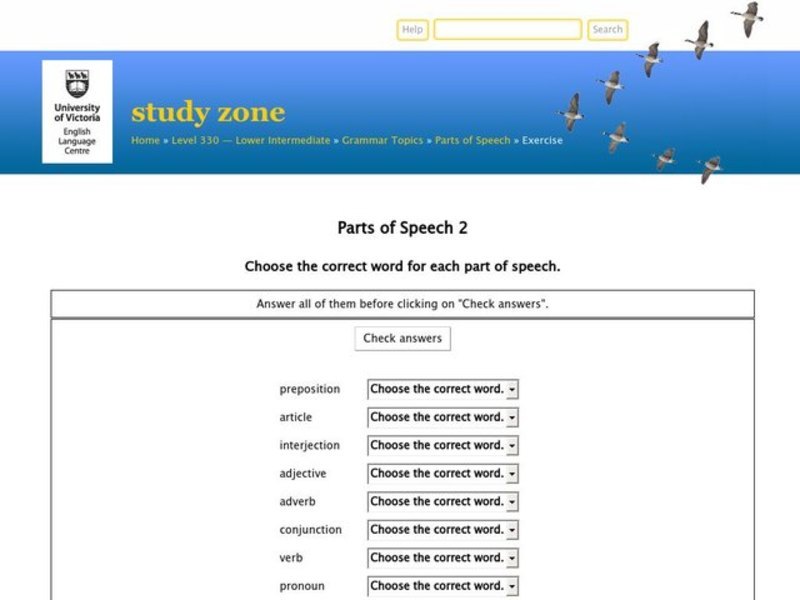 Parts of Speech 2 Interactive