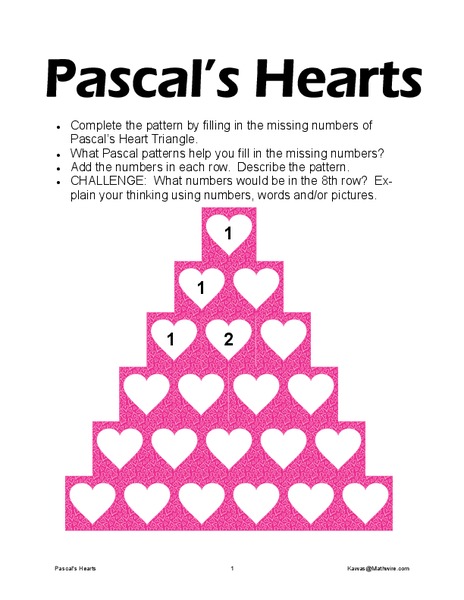 Pascal's Hearts Worksheet