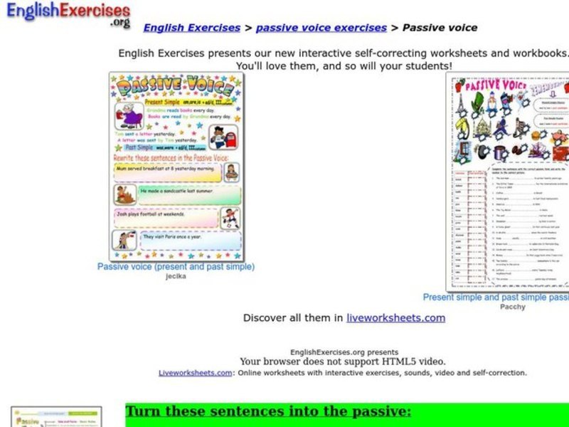 Passive Voice Worksheet