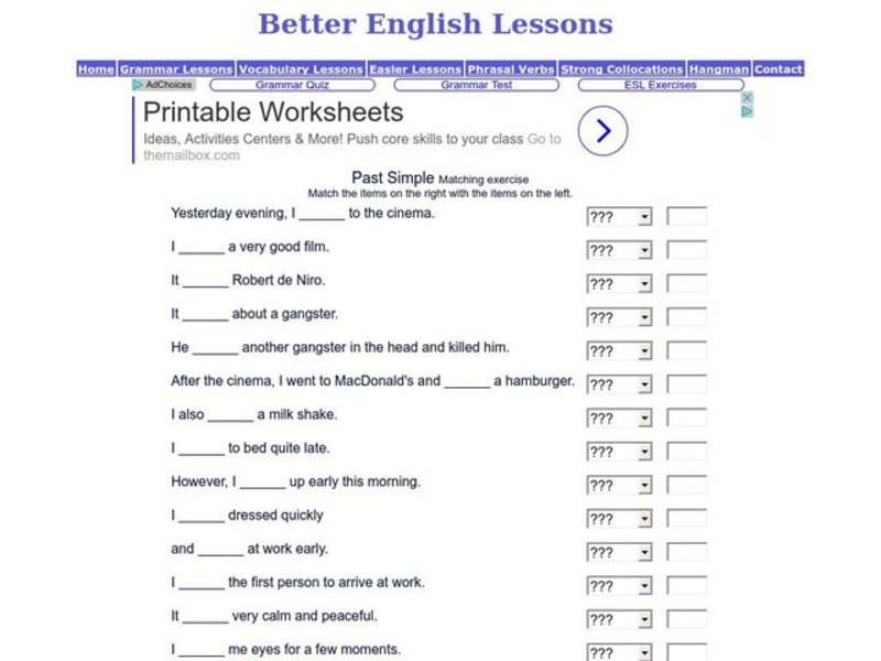 Past Simple Interactive