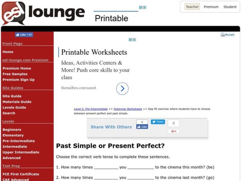 Past Simple or Present Perfect? Worksheet