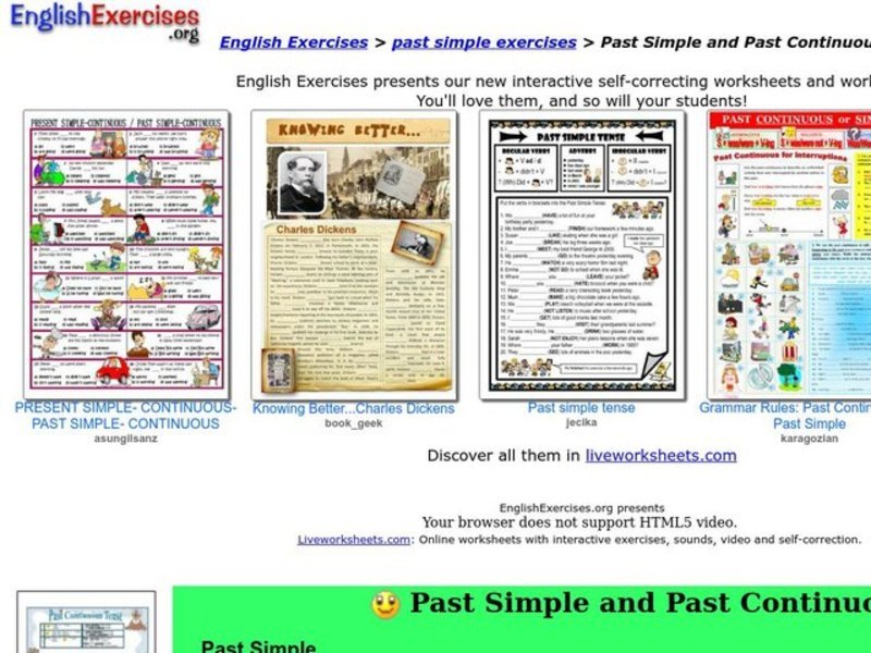 Past Simple and Past Continuous Interactive