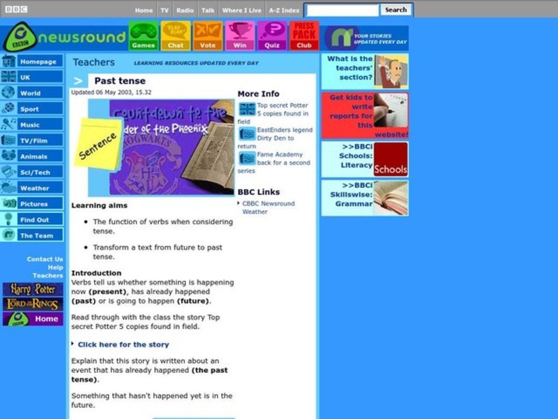 Past Tense Lesson Plan