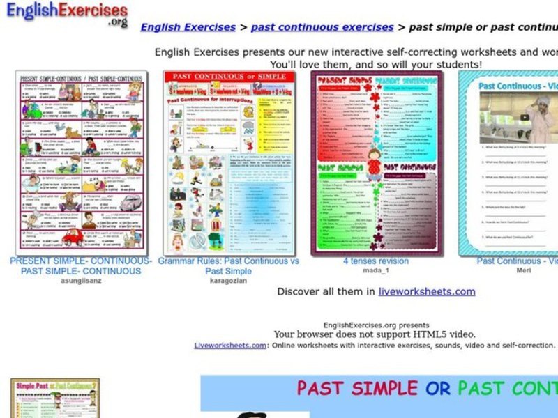 Past Simple or Past Continuous Interactive