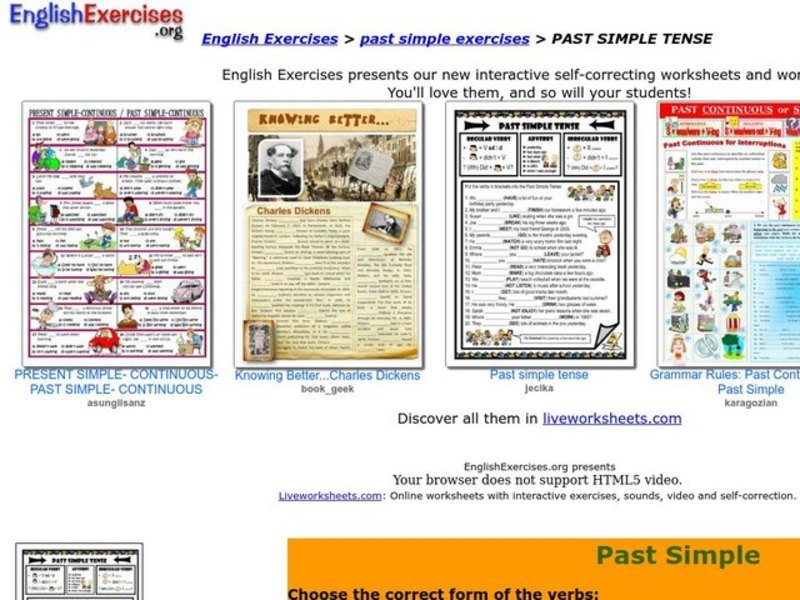 Past Simple Tense Interactive