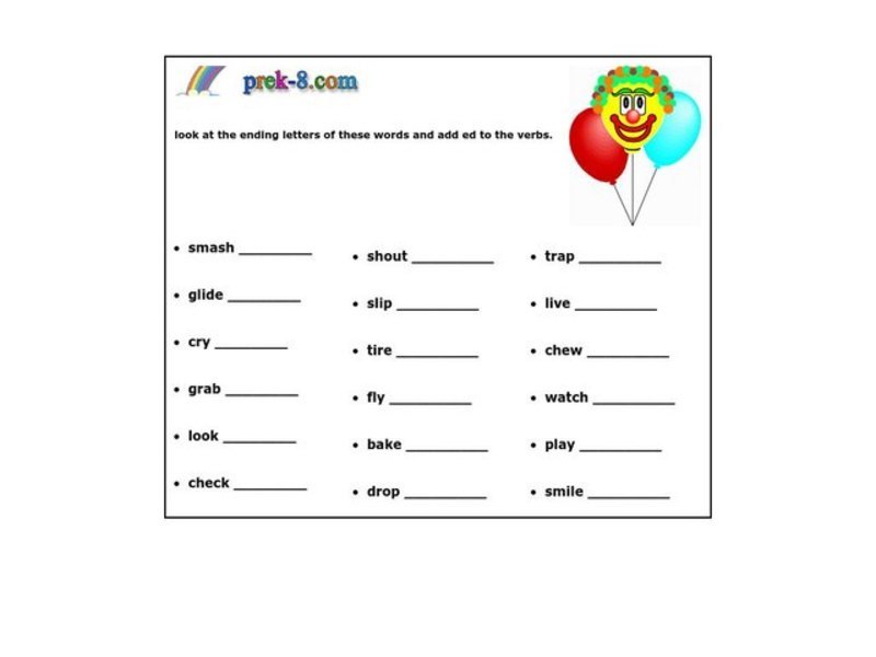 Past Tense Verbs Worksheet