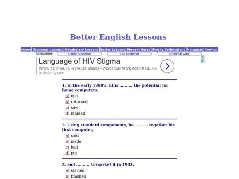 Past Tense Verbs Worksheet