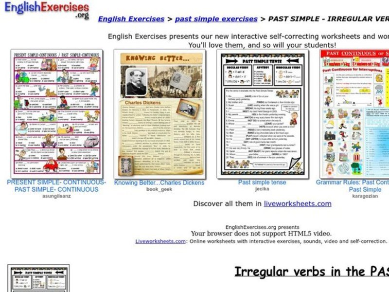 Past Tense Verbs Interactive