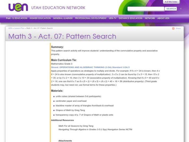 Pattern Search Lesson Plan