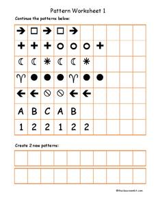 Pattern Worksheet 1 Worksheet
