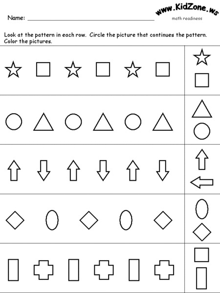 Patterns Worksheet