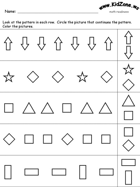 Patterns Worksheet