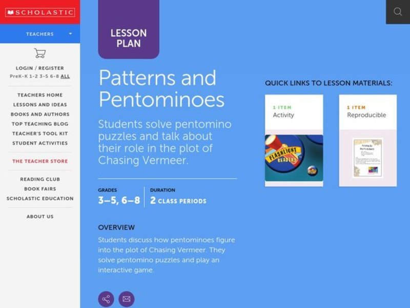 Patterns and Pentominoes Lesson Plan