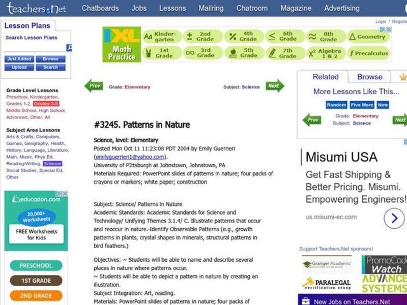 Patterns in Nature Lesson Plan