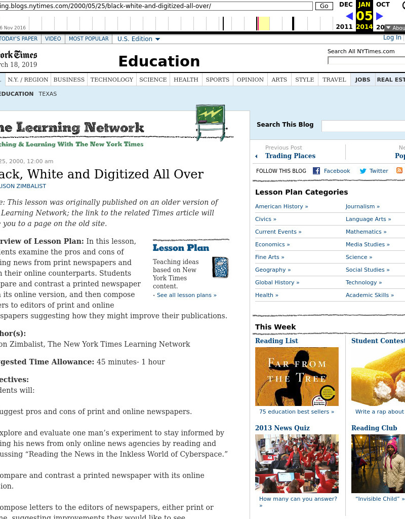 Black, White and Digitized All Over Lesson Plan