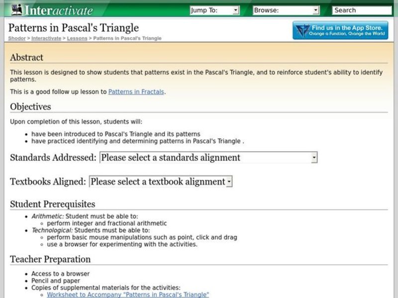Patterns in Pascal's Triangle Lesson Plan