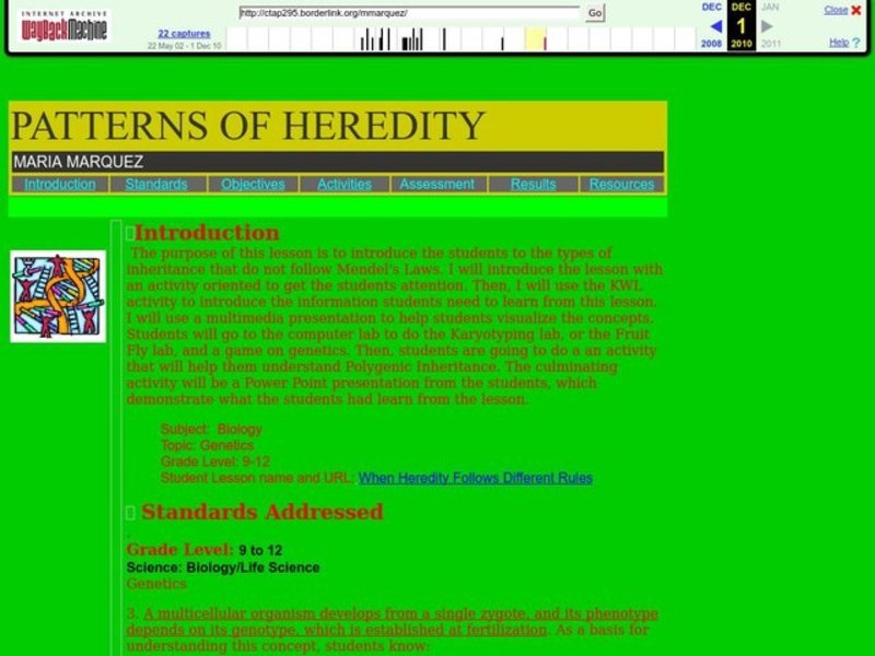 Patterns of Heredity Lesson Plan