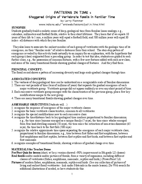 Patterns In Time Lesson Plan