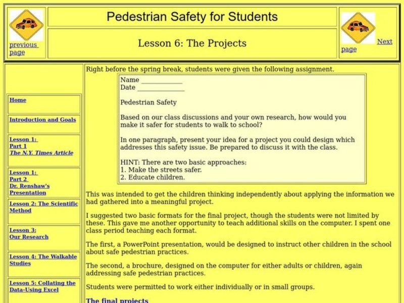 Pedestrian Safety for Students Lesson Plan