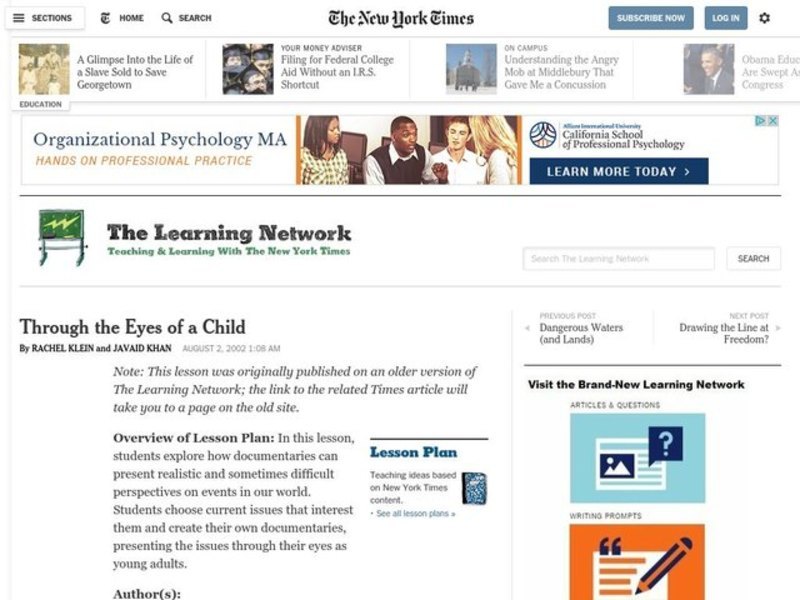 Through the Eyes of a Child Lesson Plan