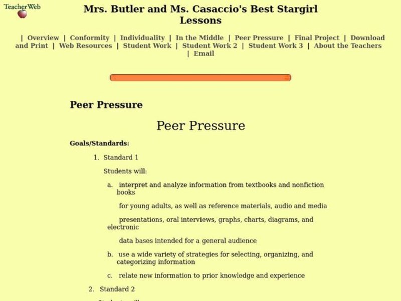 Peer Pressure Lesson Plan