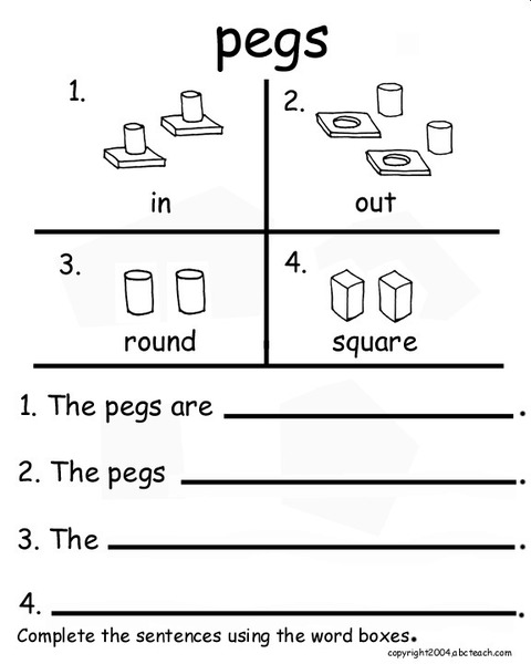 Pegs Worksheet