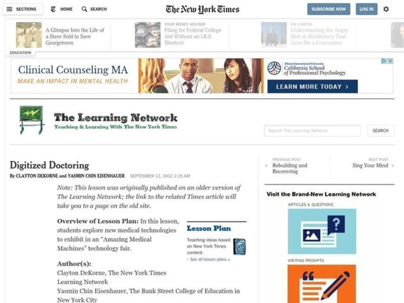 Digitized Doctoring Lesson Plan