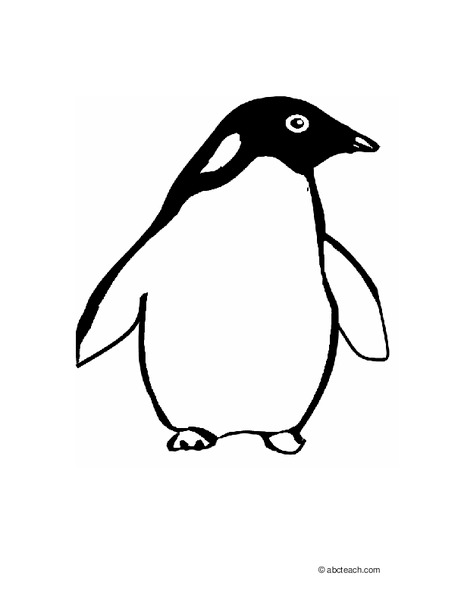Penguin Coloring Page Worksheet